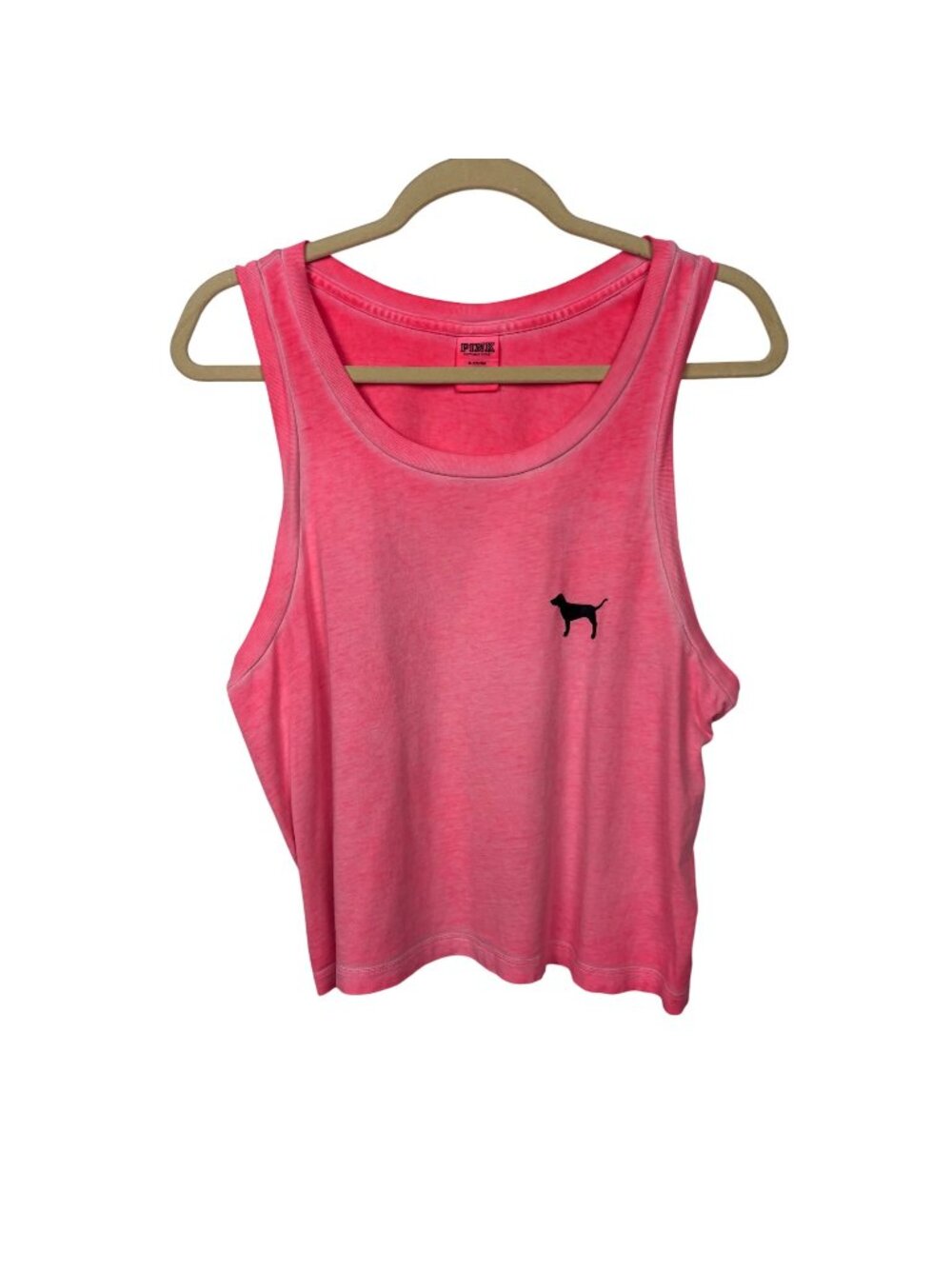 ✨3/$30 Victorias Secret Pink M Neon Pink Tank Top Dog Logo Sleeveless Relaxed